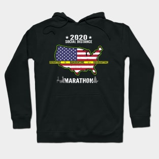 Quarantine 2020 Social Distance Marathon Novelty Hoodie